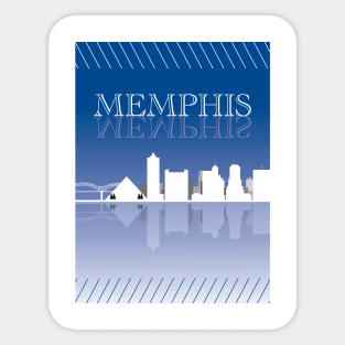 Memphis Skyline Blue Sticker